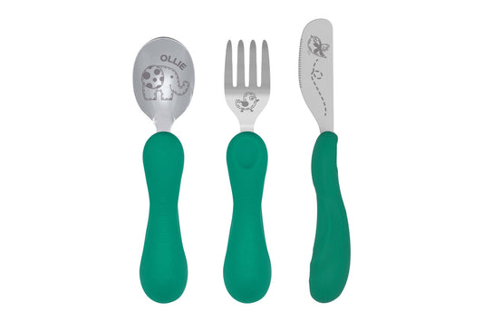 Marcus & Marcus - Silicone and Stainless Steel Easy Grip Cutlery Set - Ollie - Laadlee