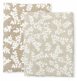 A Little Lovely Company Muslin Cloth Set of 2 - Leaves - Taupe - Laadlee
