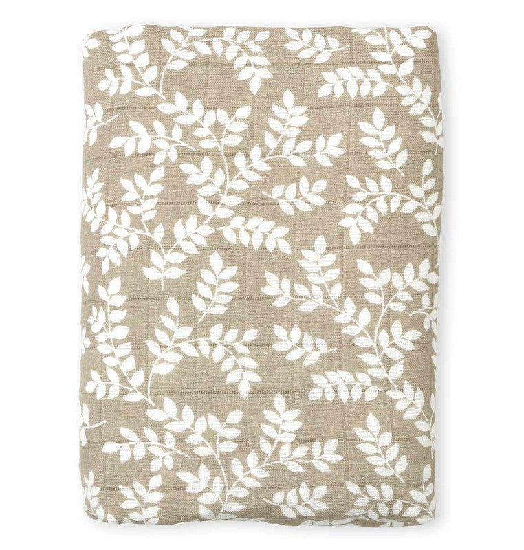 A Little Lovely Company Muslin Cloth XL - Leaves - Taupe - Laadlee