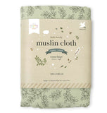 A Little Lovely Company Muslin Cloth XL - Leaves - Sage - Laadlee