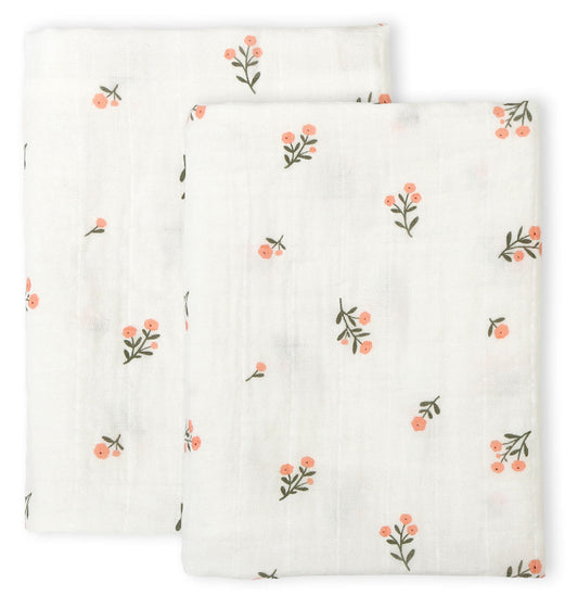 A Little Lovely Company Muslin Cloth Set of 2 - Little Flowers - Laadlee