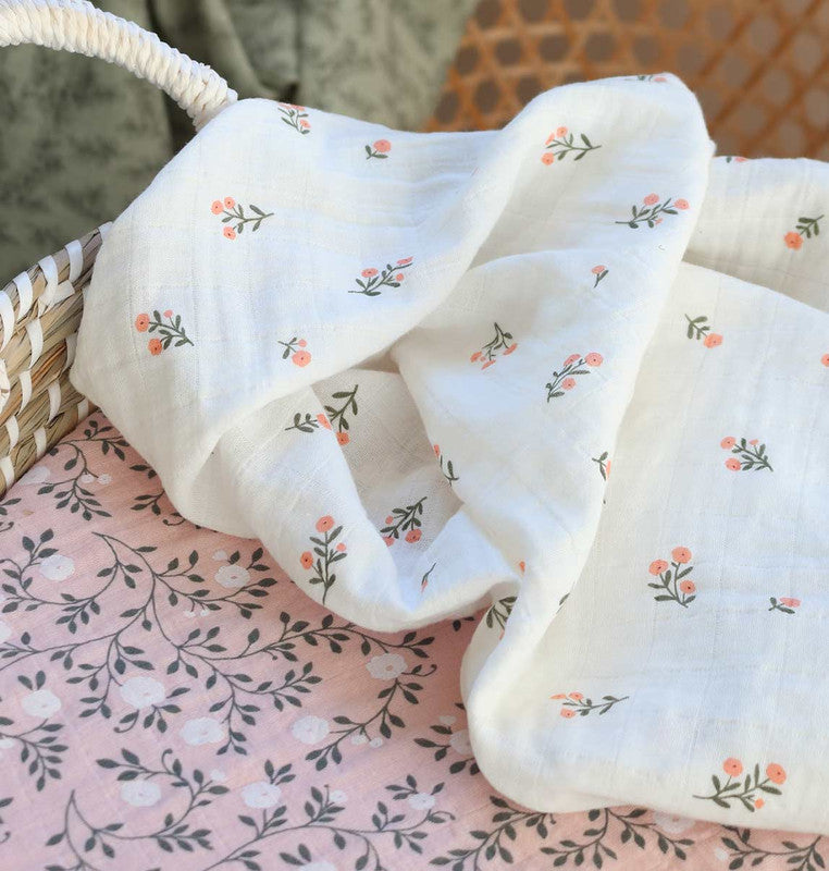 A Little Lovely Company Muslin Cloth Set of 2 - Little Flowers - Laadlee