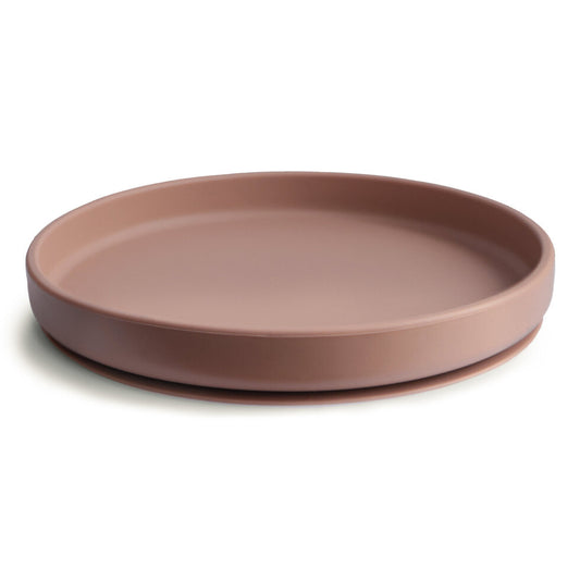 Mushie Classic Silicone Suction Plate Cloudy Mauve - Laadlee