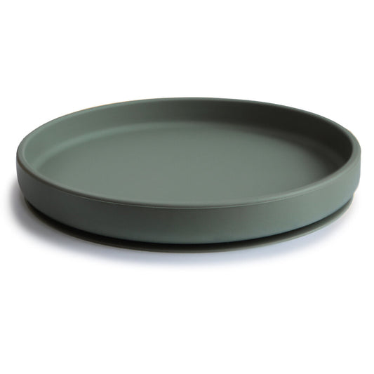 Mushie Classic Silicone Suction Plate Dried Thyme - Laadlee