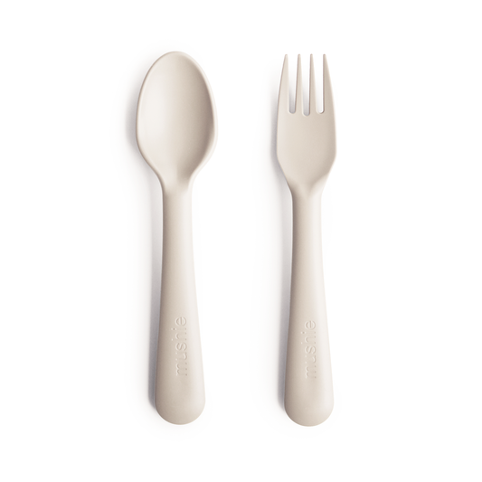 Mushie Fork & Spoon Ivory - Laadlee