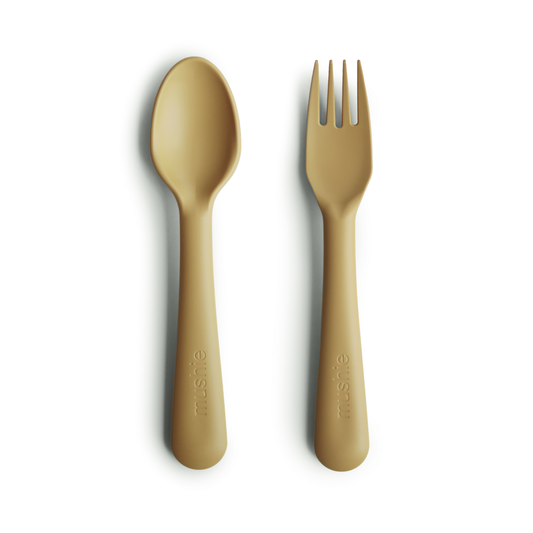 Mushie Fork & Spoon Mustard - Laadlee