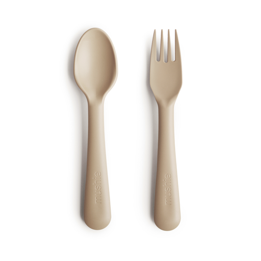 Mushie Fork & Spoon Vanilla - Laadlee