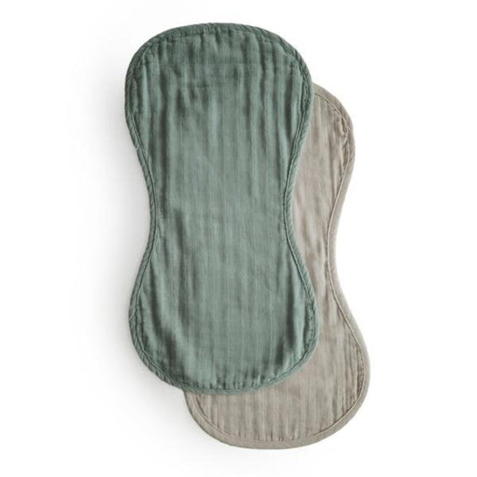 Mushie Burp Cloth Roman Green/Fog - Laadlee