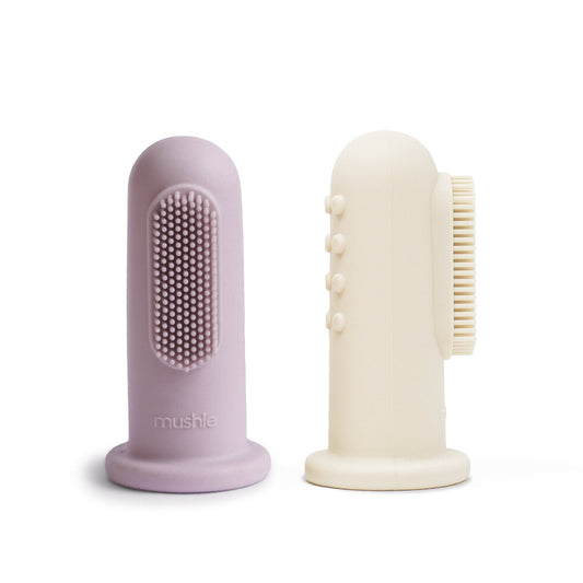 Mushie Finger Toothbrush Soft Lilac/Ivory - Laadlee