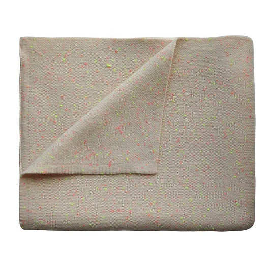 Mushie Knitted Baby Blanket Confetti Peach - Laadlee