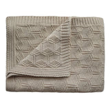 Mushie Knitted Baby Blanket Honeycomb Beige - Laadlee