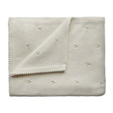 Mushie Knitted Baby Blanket Pointelle Ivory - Laadlee