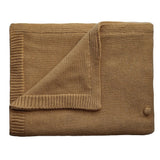 Mushie Knitted Baby Blanket Textured Dots Mustard Melange - Laadlee