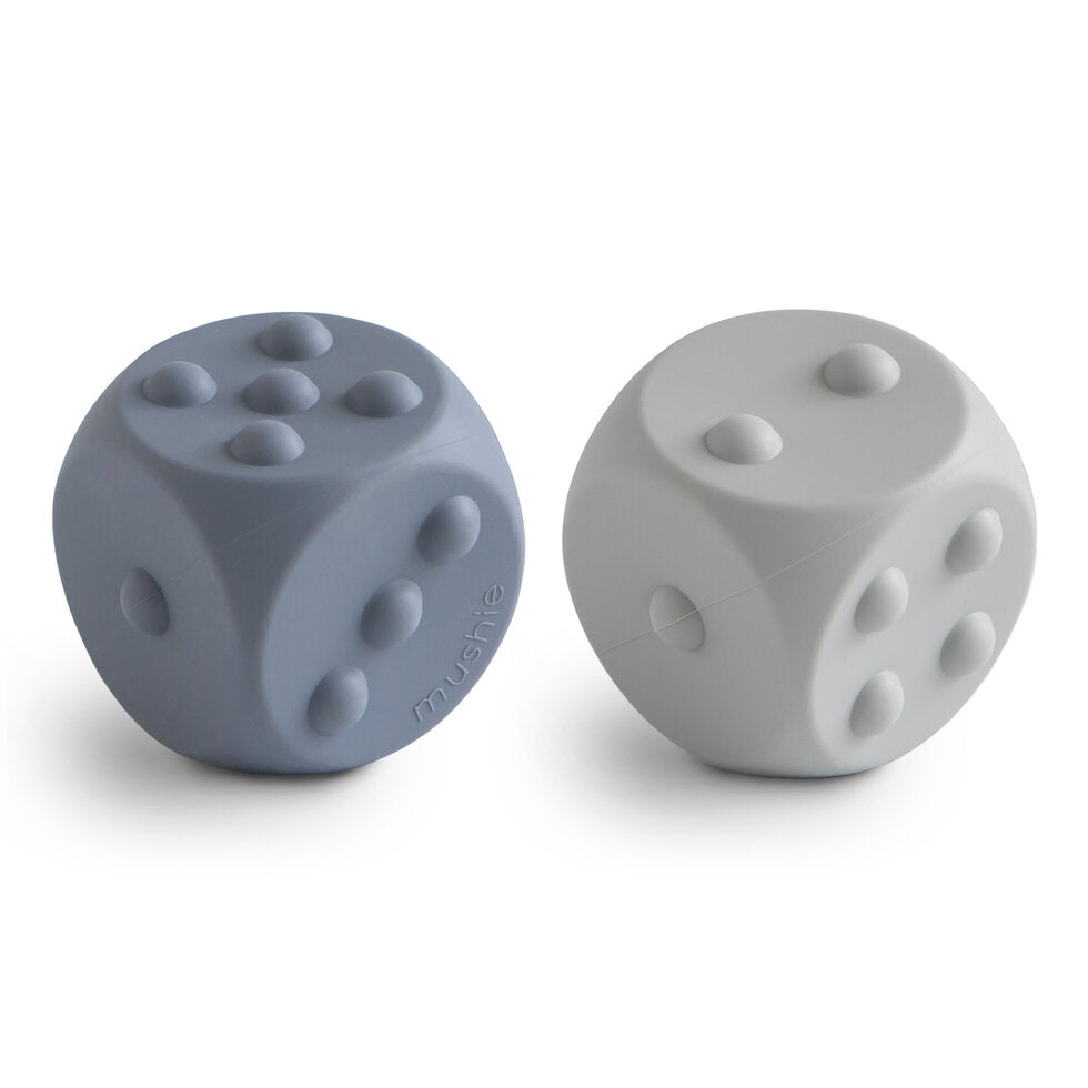Mushie Dice Press Toy (set of 2) Tradewinds/Stone - Laadlee