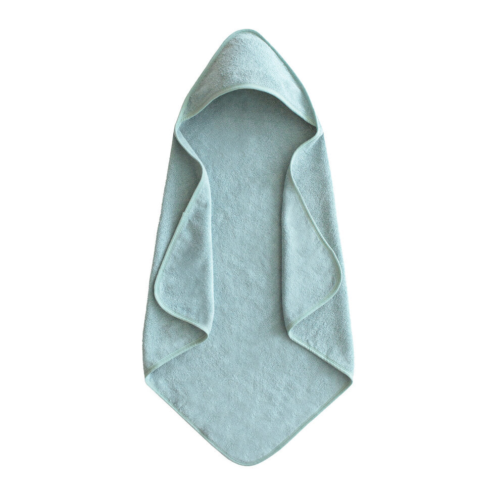 Mushie Hooded Towel Sea Mist - Laadlee