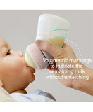 Marcus & Marcus - Silicone Angled Feeding Bottle & Dispensing Spoon Set - Peach - Laadlee