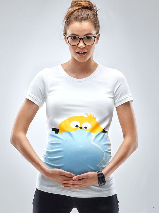 Mamagama - Peek A Boo Chicken Maternity T-shirt - Laadlee