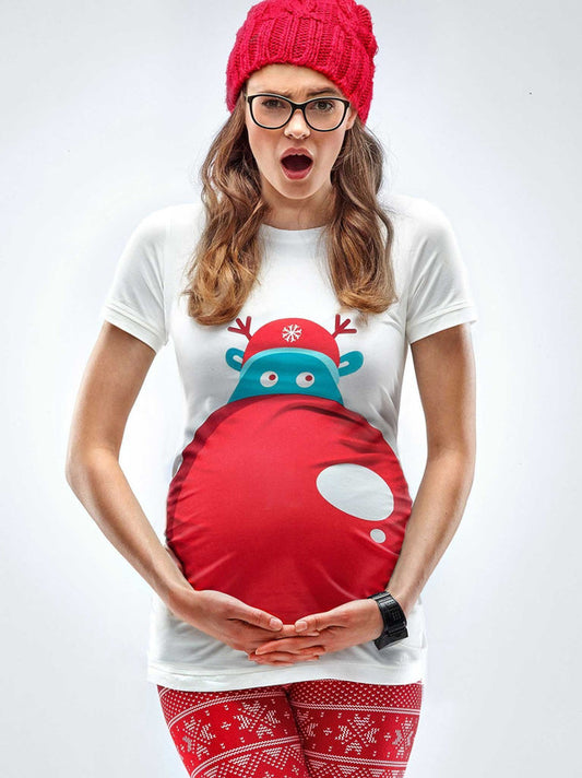 Mamagama - Rudolph's Nose Maternity Christmas T-shirt - Laadlee