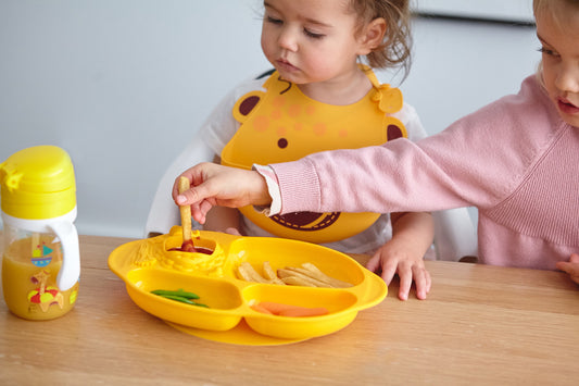 Marcus & Marcus - Silicone Yummy Dips Suction Divided Plate - Lola - Laadlee
