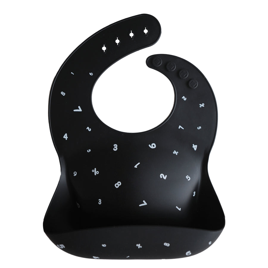 Mushie Silicone Bib Black Numbers - Laadlee