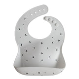 Mushie Silicone Bib White Letters - Laadlee