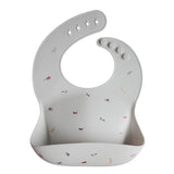 Mushie Silicone Bib Light Gray Safari - Laadlee