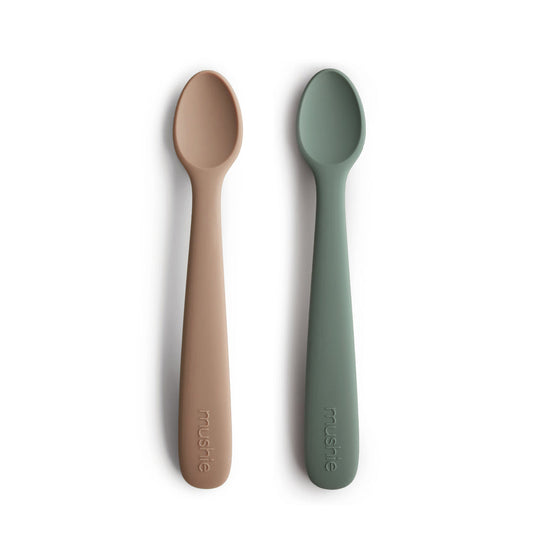 Mushie Silicone Baby Spoon Dried Thyme/Natural - Laadlee