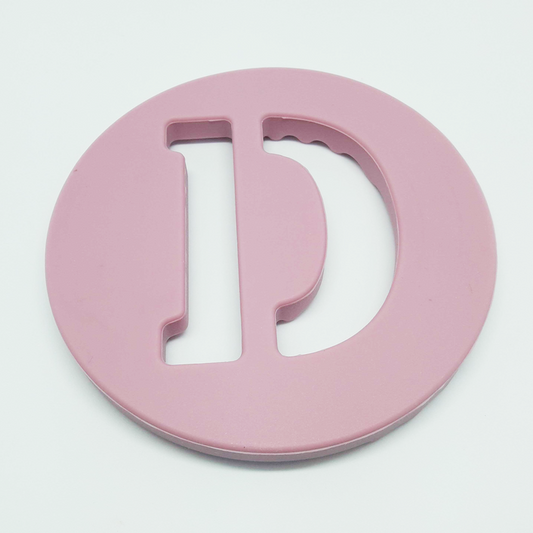 One.Chew.Three Alphabet Chews Silicone Teether - D - Pink - Laadlee