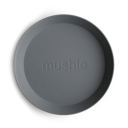 Mushie Dinner Plate Round Smoke - Laadlee