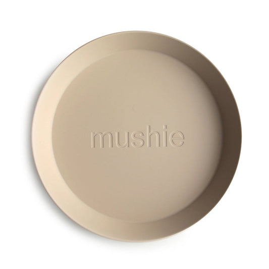 Mushie Dinner Plate Round Vanilla - Laadlee