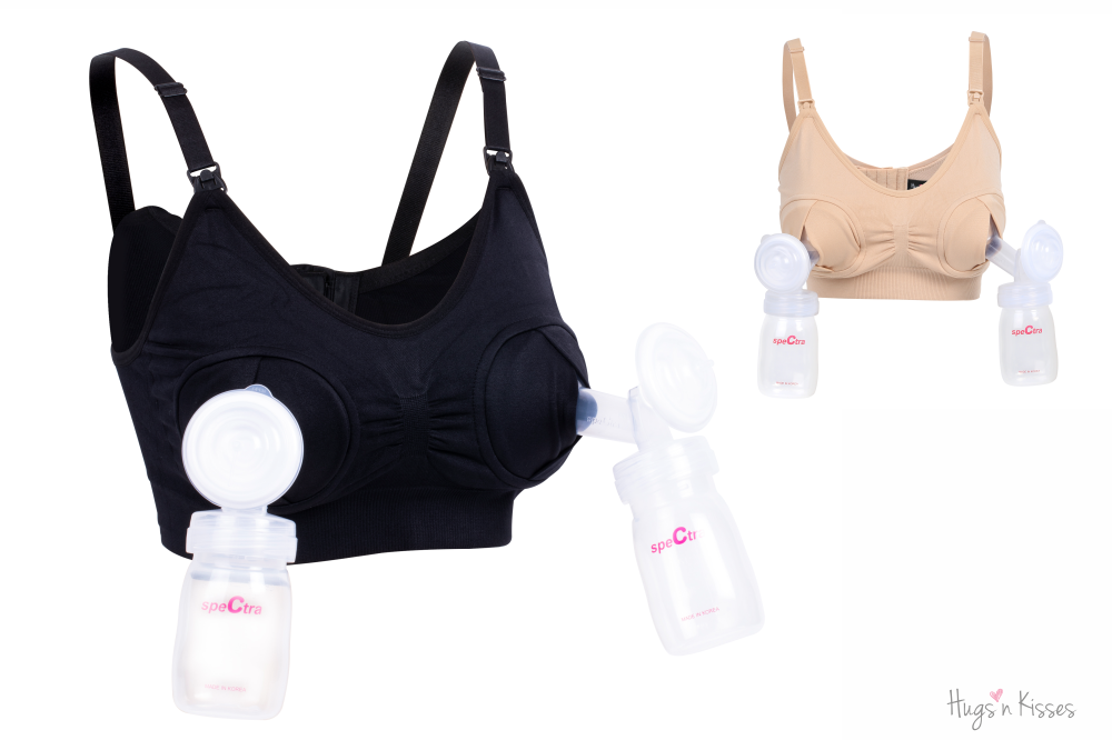 Hugs'n Kisses Hands-Free Pumping / Nursing Bra Midnight Medium - Laadlee