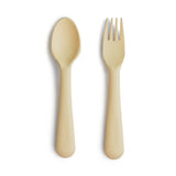 Mushie Fork & Spoon Pale Daffodil - Laadlee