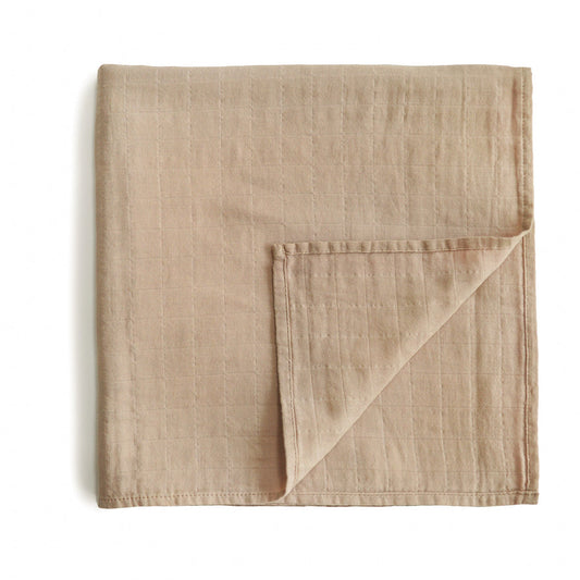 Mushie Swaddle Pale Taupe - Laadlee