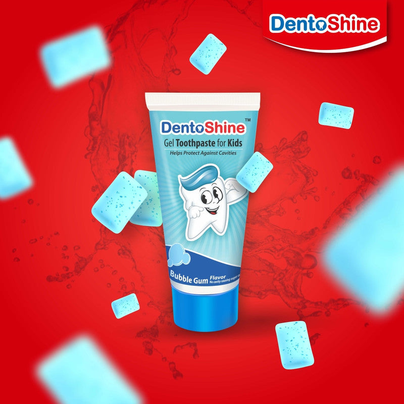 DentoShine Kids Gel Toothpaste 80g - Bubble Gum - Laadlee
