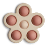 Mushie Flower Press Toy Rose/Blush/Shifting Sand - Laadlee