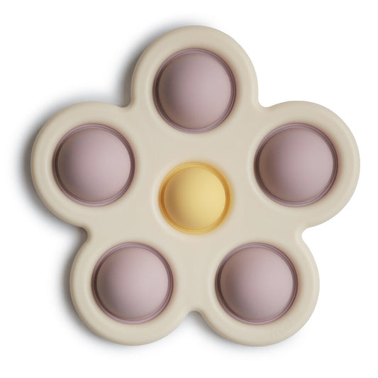Mushie Flower Press Toy Soft Lilac/Daffodil/Ivory - Laadlee