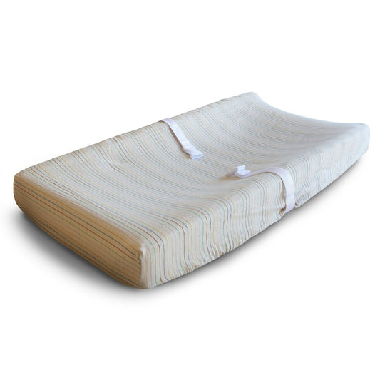 Mushie Changing Pad Cover Retro Stripes - Laadlee