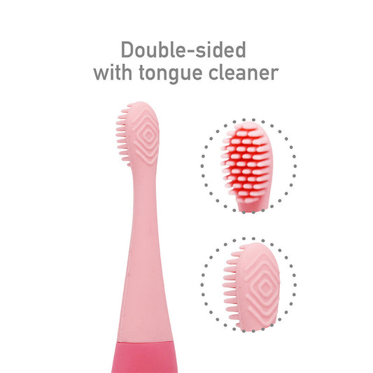 Marcus & Marcus - Silicone Reusable Toddler Toothbrush - Pink - Laadlee