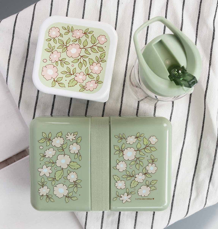 A Little Lovely Company Lunch Box - Blossoms Sage - Laadlee