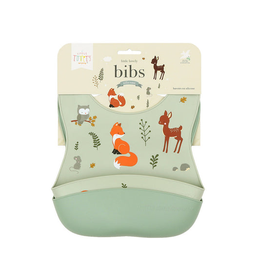 A Little Lovely Company Silicone Bib Set of 2 - Forest Friends - Laadlee