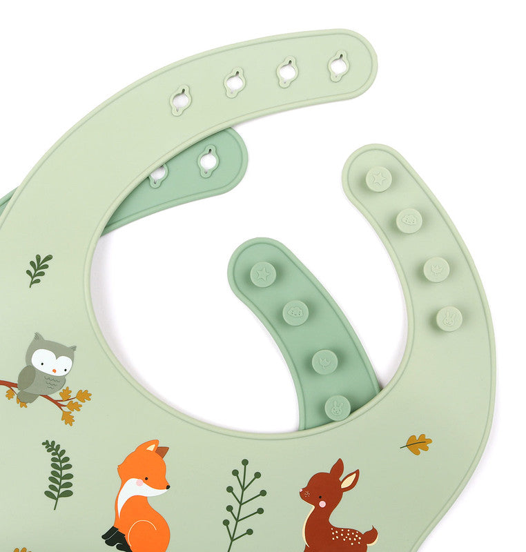 A Little Lovely Company Silicone Bib Set of 2 - Forest Friends - Laadlee