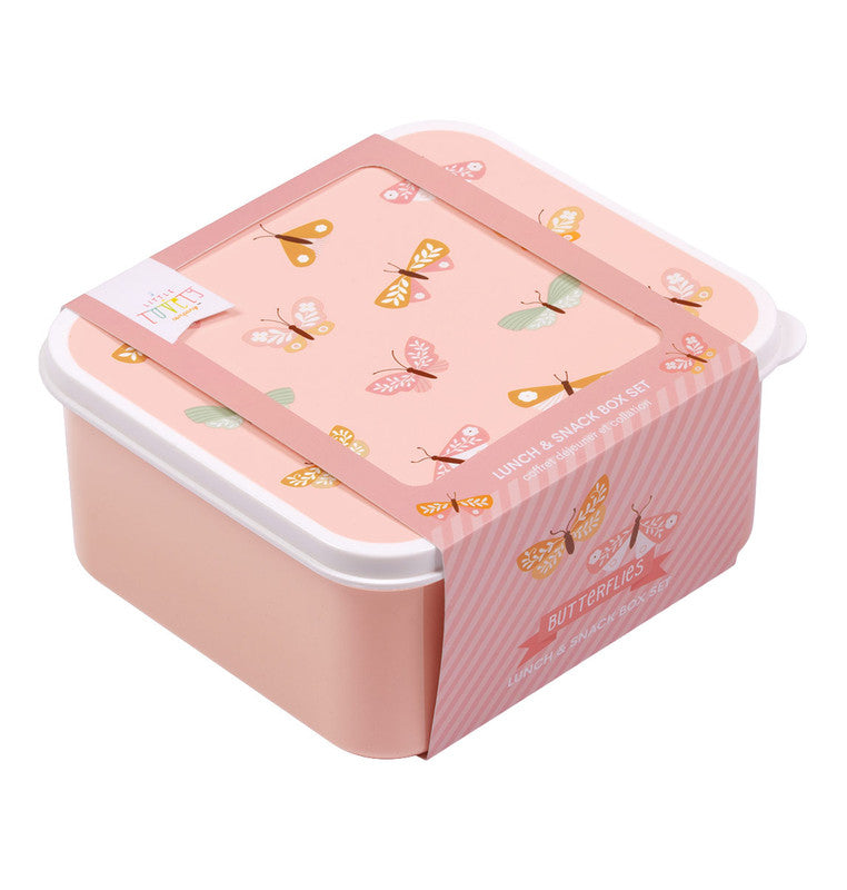 A Little Lovely Company Lunch & Snack Box Set - Butterflies - Laadlee