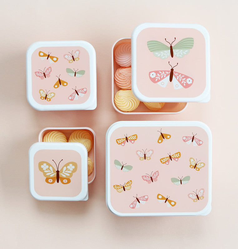 A Little Lovely Company Lunch & Snack Box Set - Butterflies - Laadlee