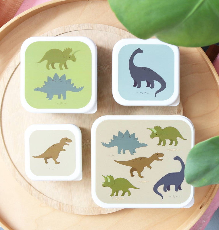 A Little Lovely Company Lunch & Snack Box Set - Dinosaurs - Laadlee