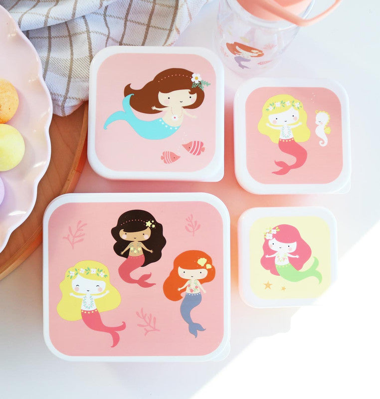 A Little Lovely Company Lunch & Snack Box Set - Mermaids - Laadlee