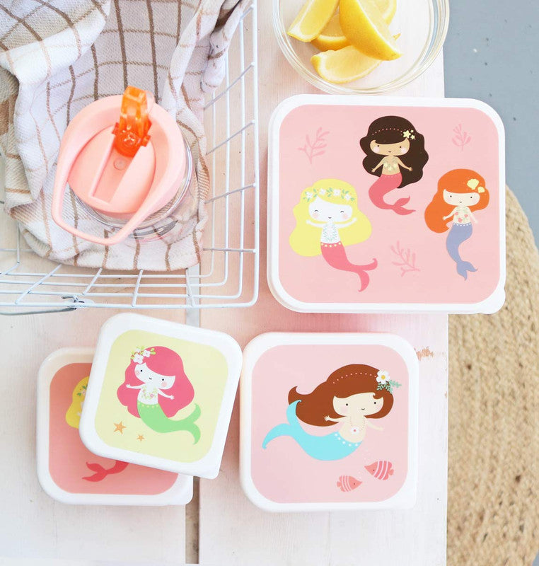 A Little Lovely Company Lunch & Snack Box Set - Mermaids - Laadlee