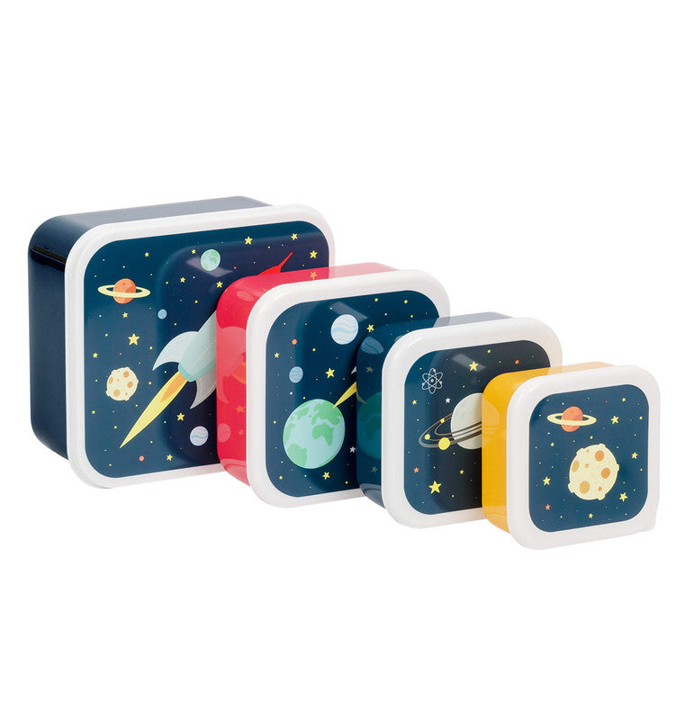 A Little Lovely Company Lunch & Snack Box Set - Space - Laadlee