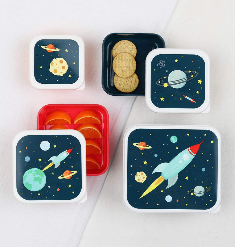 A Little Lovely Company Lunch & Snack Box Set - Space - Laadlee