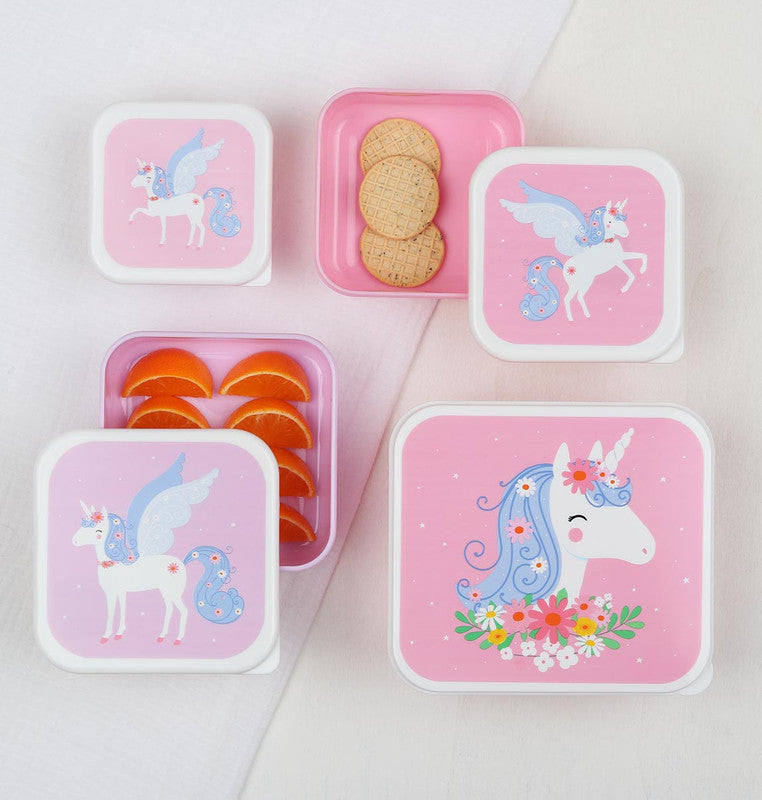 A Little Lovely Company Lunch & Snack Box Set - Unicorn - Laadlee