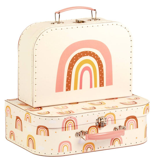 A Little Lovely Company Suitcase - Set of 2 - Rainbows - Laadlee